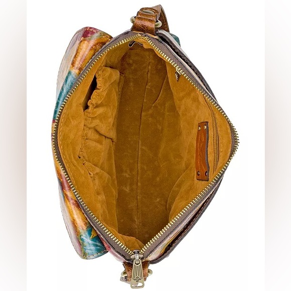 Patricia Nash Fresco Bouquet Avellino Crossbody 100% Italian Leather Floral - Picture 2 of 11